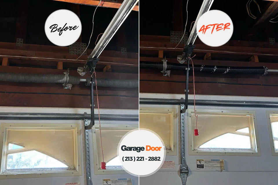Before and after: garage door repair Niagara Falls, NY